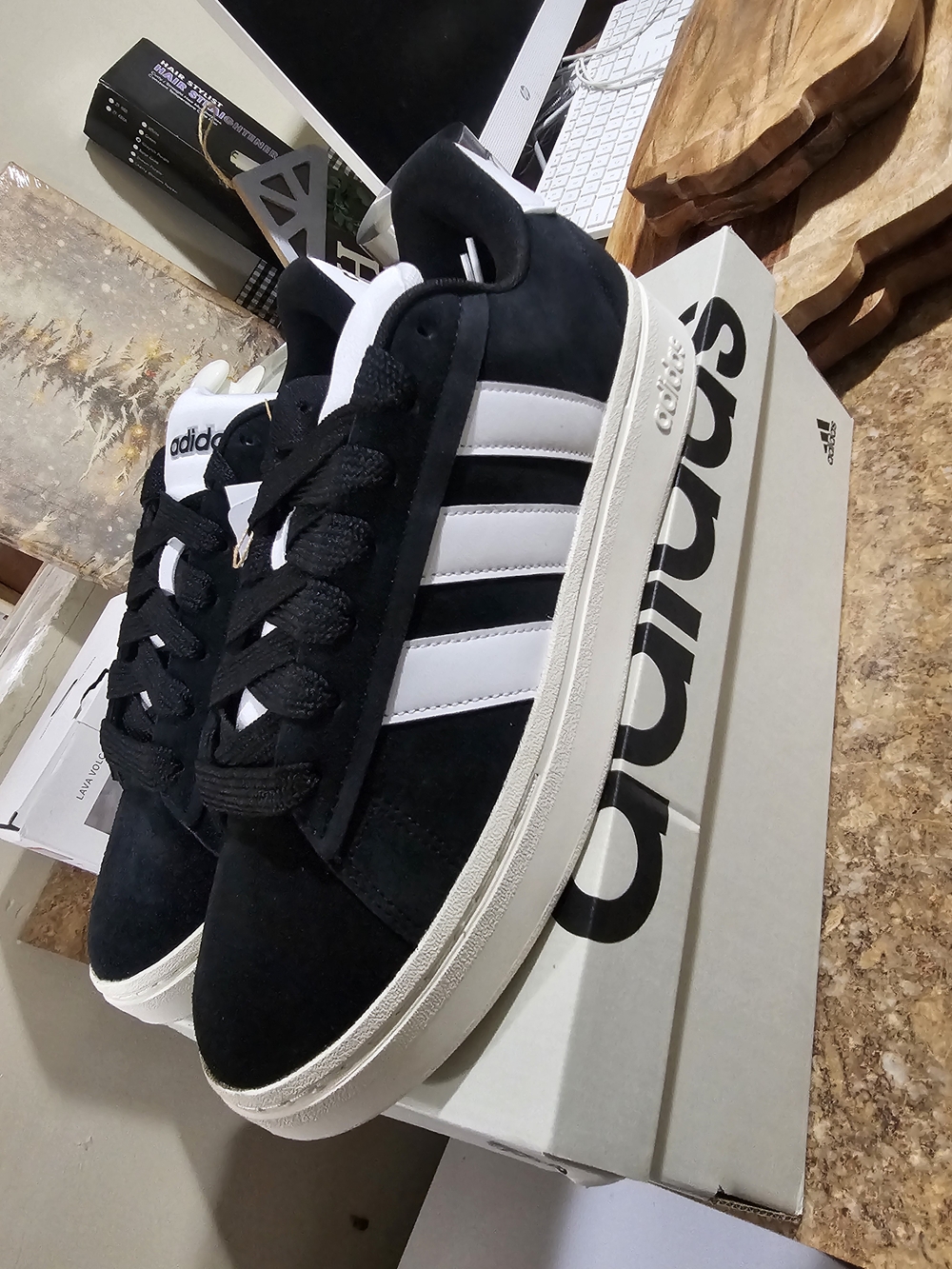Adidas Men’s Black & White Casual Sneakers